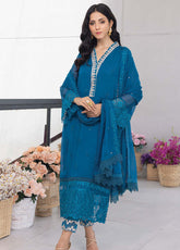 Azure Embroidered Chiffon Unstitched 3 Piece Suit - 23